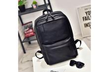 PU Leather Shoulder Unisex Backpack-Black (41001712)