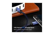 PTron Indigo USB To Micro USB Data Cable Jeans Cloth Sync Charging Cable For All Android Smartphones (Blue)