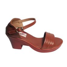 Coffee Ankle Strap Heel Shoes For Women