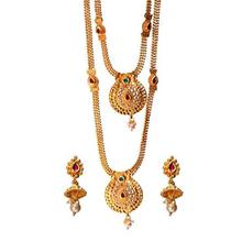 Swarajshop Copper Gold-Plating Necklace Set for Women's