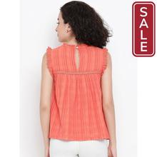 SALE- Casual Sleeveless Solid Women Orange Top