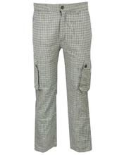 Cloud Grey Checkered Causal Pants For Men - MTR3064