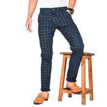 Virjeans Stretchable Cotton Check Blue Chinos Pant for Men (VJC 714) 2