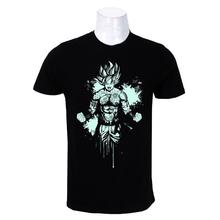 Wosa - Black Round Neck Dragon Ball Z Print Half Sleeve Tshirt for Men