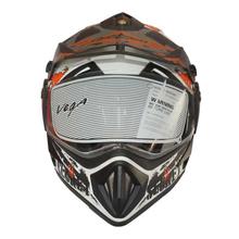 Vega White/Orange Printed Full Helmet