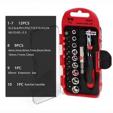 23 in 1 Mini Ratchet Bits Set Sockets Repair Tool Kits Multifunctional Precision Screwdriver Set Sockets Extension Rod Wrench