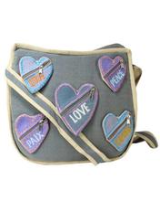 Stone Blue Love Patched Cross Body Bag For Women(6228)