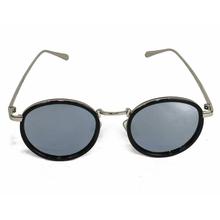 Black Metal Oval Sunglasses For Women