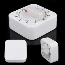 Kitchen Timer 60 Minutes Count Down Alarm Reminder White Square Mechanical Timer for Kitchen MYDING