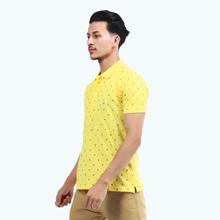 Oxemberg Yellow Printed Polo T- shirt For Men