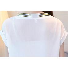 2018 fashion short sleeve chiffon women blouse shirt