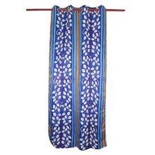 Curtains Buy 2 Get 2 Free [4pcs] [White Leaf Design] - Blue