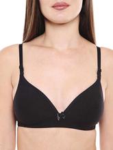 Bodycare Black Solid Padded T-Shirt Bra For Women - 6552B