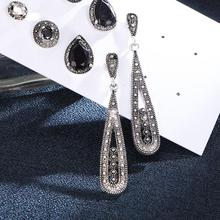 9 Design Vintage Water Drop Crystal Earrings Set For Woman