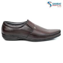 Elasticated Gusset Slip On Formal Shoes For Men-Coffee Brown (707)