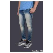 Hifashion Casual Jeans Pants For Men(Blue and off white)