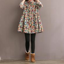 Plus Size S-5XL Women Vintage Floral Print Dress Casual