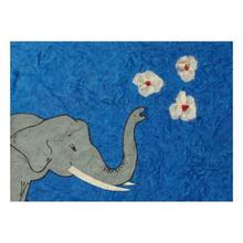 Blue Lokta Paper Elephant Card