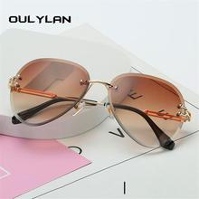 Oulylan Rimless Sunglasses Women Brand Designer Sun