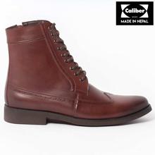 Caliber Shoes Wine Red  Microfiber Lace up Long Boots For Men - (507C)