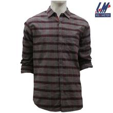 KILOMETER Maroon Checkered Shirt For Men