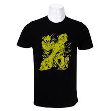 Wosa - Black Round Neck Dragon Ball Z Print Half Sleeve Tshirt for Men