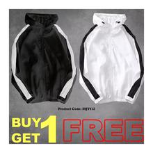 Hifashion Buy 1 Get 1 Free Summer Lightweight Breathable Unisex Windbreaker (White/Black)