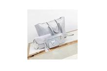 Grey 4 in 1 Vintage PU Leather Shoulder Bag For Women