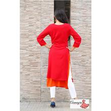 Red Double Layer Kurti For Women
