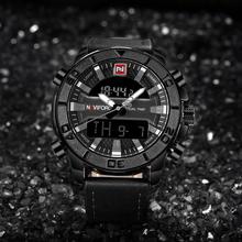 NaviForce Digital/Analog Dual Time Luxury Black Watch (NF9114)