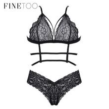 SALE- Women Sexy Lace Bra Set Transparent Racerback Strap Bra Low