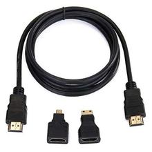 3 in 1 HDMI To HDMI Mini Micro Cable- Black