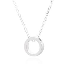 Black Open Circle Ring Adjustable Locket Chain Pendant For Women