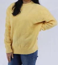 Autumn Yellow round neck sweater for woman