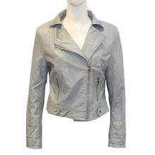 Cloud Grey Solid Side Zippered Jacket For Women