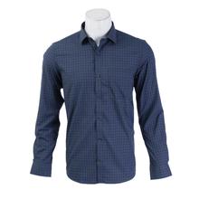 Turtle Dark Blue Checked Full Sleeve Formal Shirt For Men (4006) + 6 Pairs of Happy Feat Socks