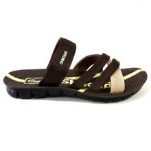 Shikhar Shoes Brown/Beige Slip-On Sandals For Men - 9620