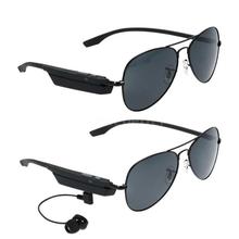 Black Aviator Polarized Bluetooth Sunglasses With Headphone For Men