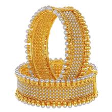 Sukkhi Pretty Gold Plated Pearl Bangles Set 2 for Women