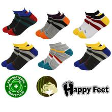 Happy Feet Pack Of 6 Sports Ankle Socks-1028