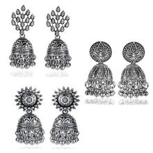 Yellow Chimes Stylish COMBO's Silver Oxidized Designer