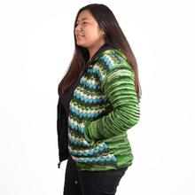 Woolen Hooded Green Jacket for Women