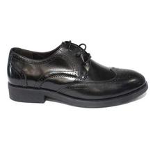 Shikhar Shoes Black Shiny Laser-Cut Lace-Up Shoes for Men - 1716