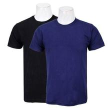 Pack Of Two Solid T-Shirt For Men-(Black/Navy)