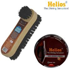 Combo of Black Wax Shoe Polish And Twin Shoe Brush