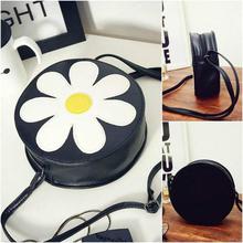 Flower Round Cross Body Vintage Style PU Leather Bag For Women