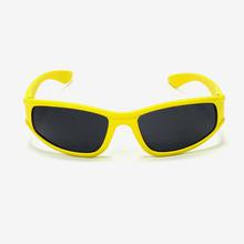 Black Lens Oval Shaped Sunglasses For Kids - Yellow