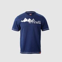 Wildcraft Blue Melange Mountain Graphic Printed T-Shirt For Men