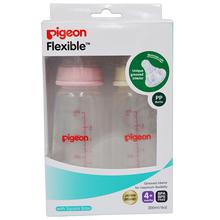 Pigeon Peristaltic Nursing Bottle Twin Pack KPP - 200ml - Pink & White - Nipple M