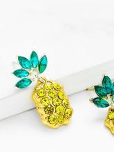 Rhinestone Overlay Pineapple Shaped Earrings